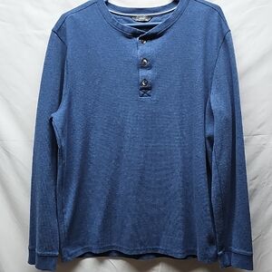 Men's Blue Long Sleeve Henley